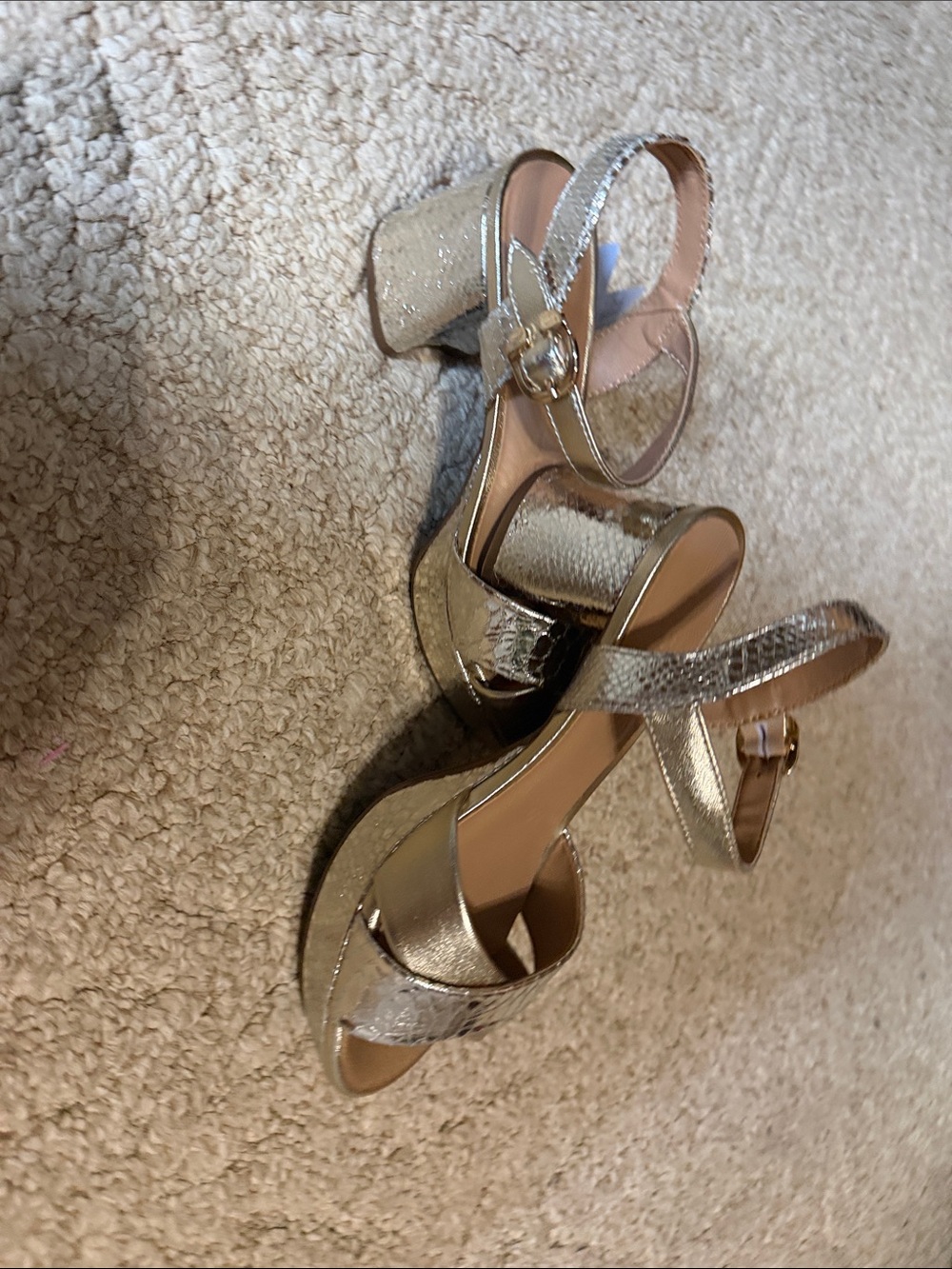 AEROSOLES Metallic Gold Crisscross Slingback Sandals - Picture 6 of 7